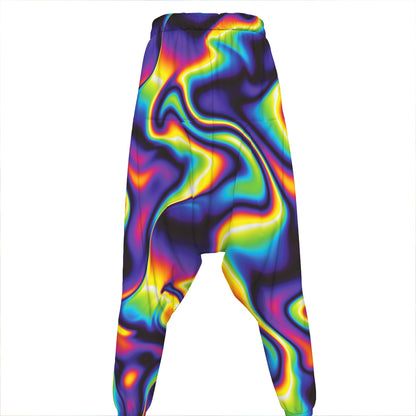 Psychedelic Wavy Print Hammer Pants