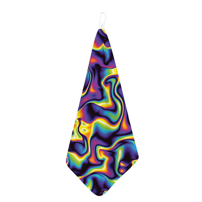 Psychedelic Wavy Print Hand Towel