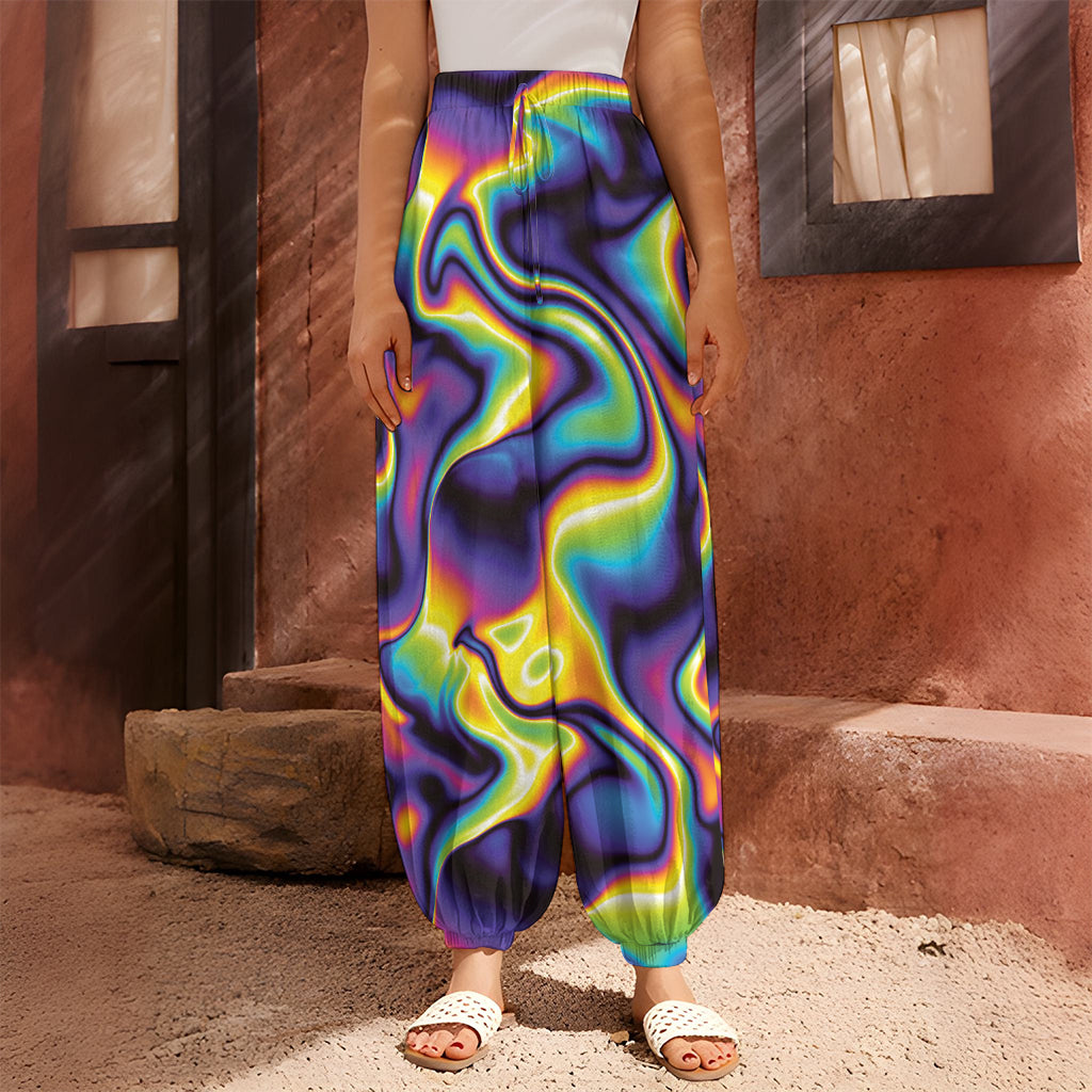 Psychedelic Wavy Print Harem Pants