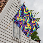 Psychedelic Wavy Print House Flag