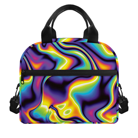 Psychedelic Wavy Print Insulated Lunch Bag