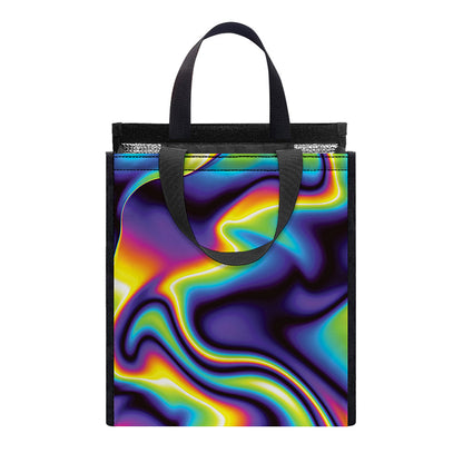 Psychedelic Wavy Print Insulated Lunch Tote