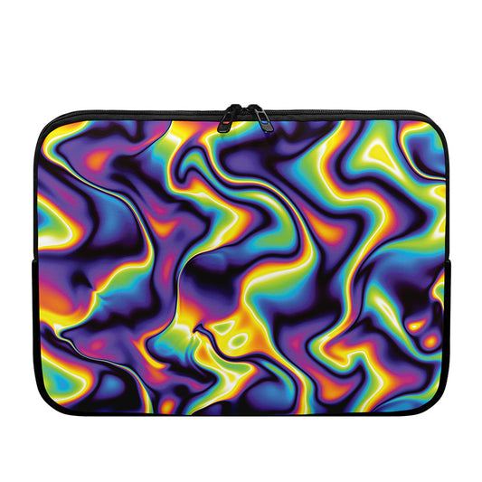 Psychedelic Wavy Print Laptop Sleeve