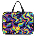 Psychedelic Wavy Print Laptop Sleeve With Handle