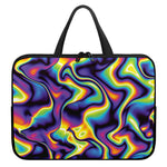 Psychedelic Wavy Print Laptop Sleeve With Handle