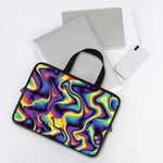 Psychedelic Wavy Print Laptop Sleeve With Handle