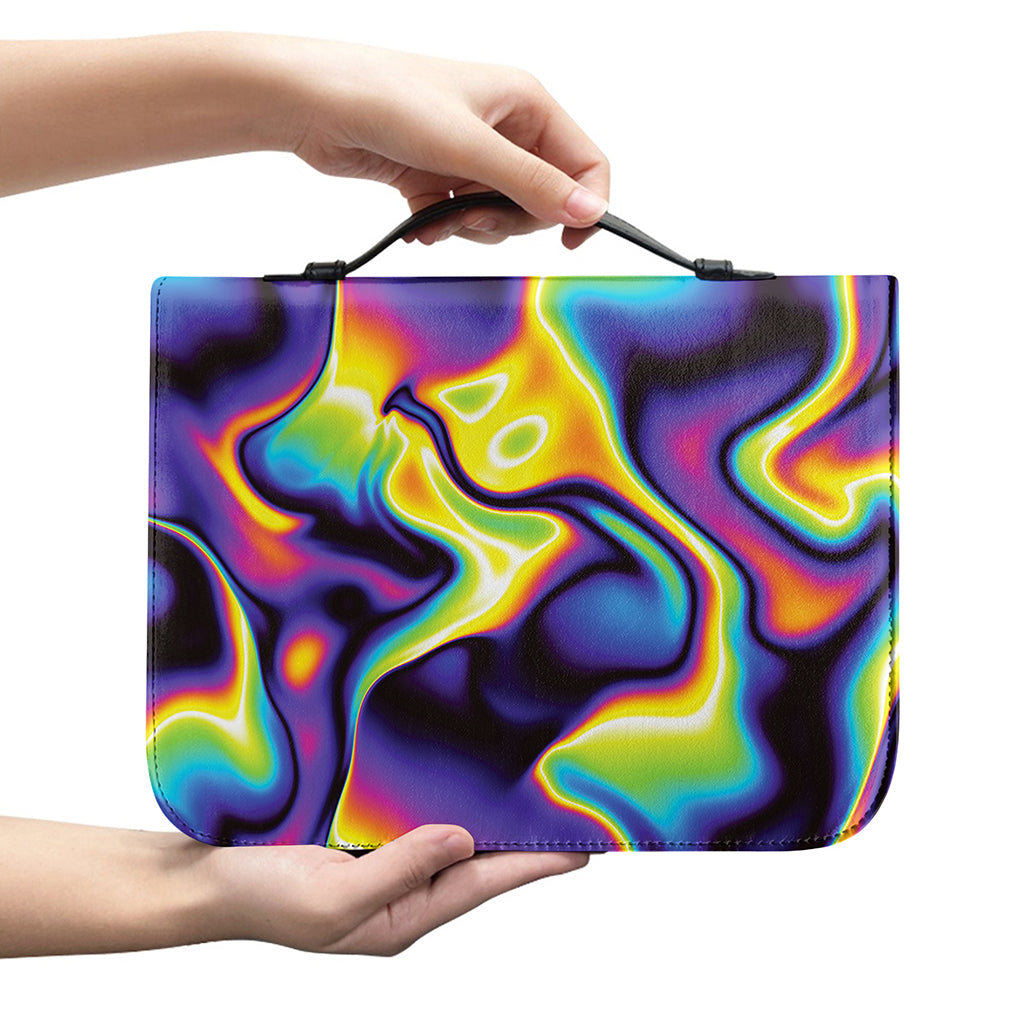 Psychedelic Wavy Print Leather Bible Cover