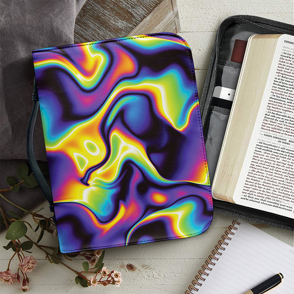 Psychedelic Wavy Print Leather Bible Cover