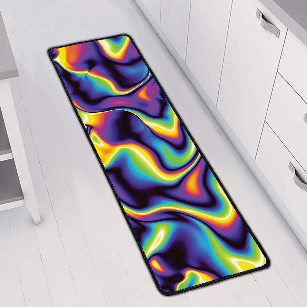 Psychedelic Wavy Print Long Kitchen Mat