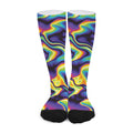 Psychedelic Wavy Print Long Socks