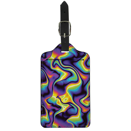 Psychedelic Wavy Print Luggage Tag