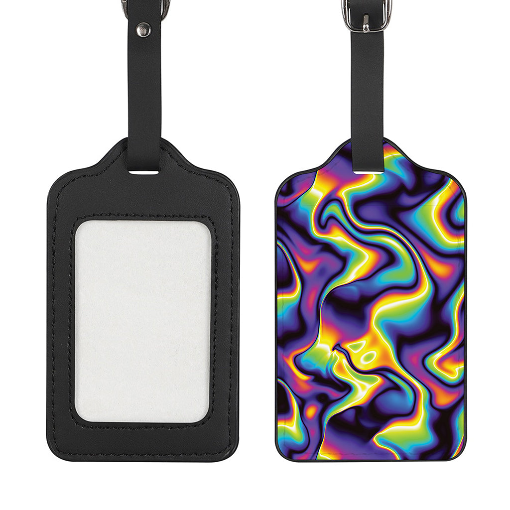 Psychedelic Wavy Print Luggage Tag