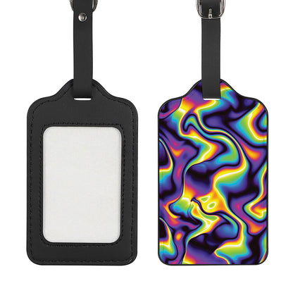 Psychedelic Wavy Print Luggage Tag