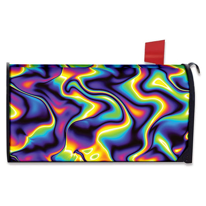 Psychedelic Wavy Print Mailbox Cover