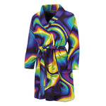 Psychedelic Wavy Print Men's Bathrobe