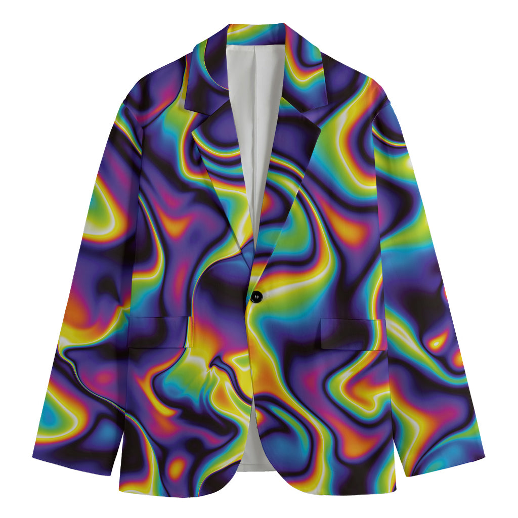 Psychedelic Wavy Print Men's Blazer