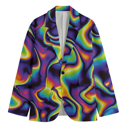 Psychedelic Wavy Print Men's Blazer