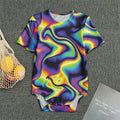 Psychedelic Wavy Print Men's Bodysuit