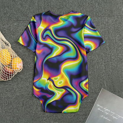 Psychedelic Wavy Print Men's Bodysuit