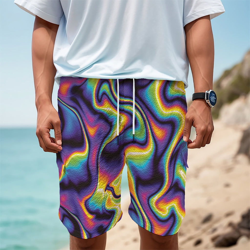 Psychedelic Wavy Print Men's Cargo Shorts