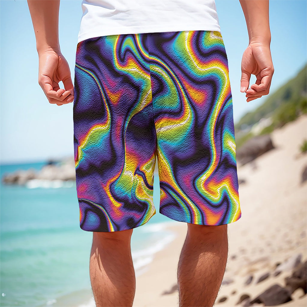 Psychedelic Wavy Print Men's Cargo Shorts