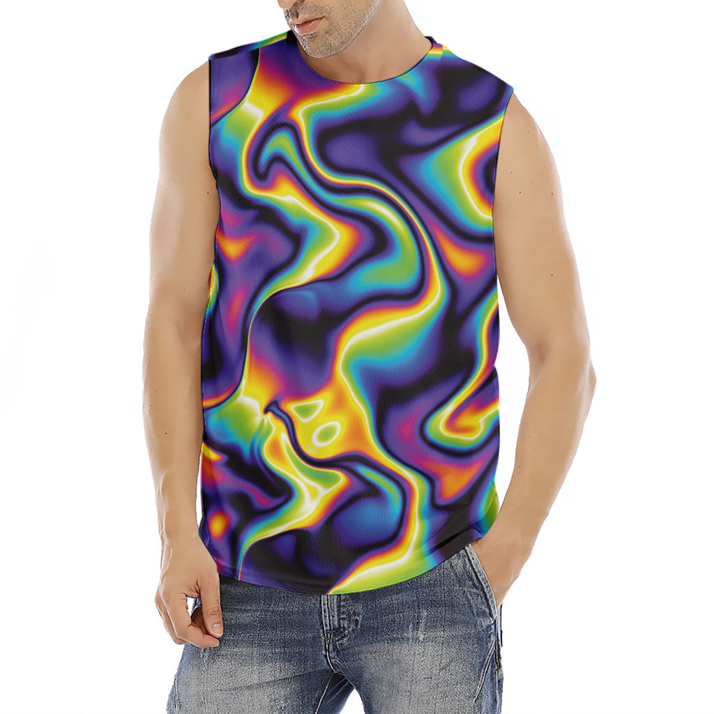Psychedelic Wavy Print Men's Fitness Tank Top