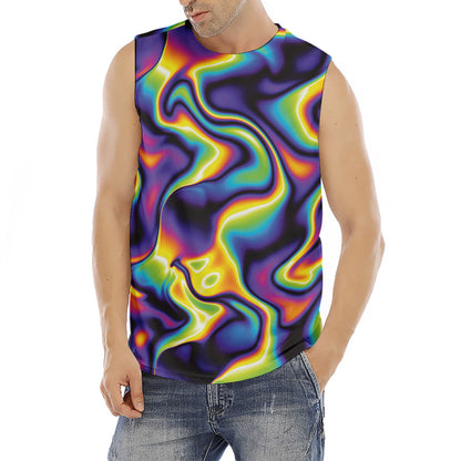 Psychedelic Wavy Print Men's Fitness Tank Top