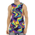 Psychedelic Wavy Print Men's Muscle Tank Top