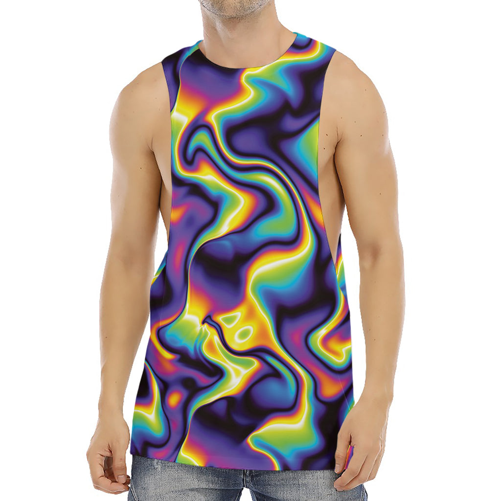 Psychedelic Wavy Print Men's Muscle Tank Top