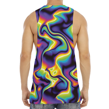 Psychedelic Wavy Print Men's Muscle Tank Top