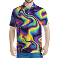Psychedelic Wavy Print Men's Polo Shirt