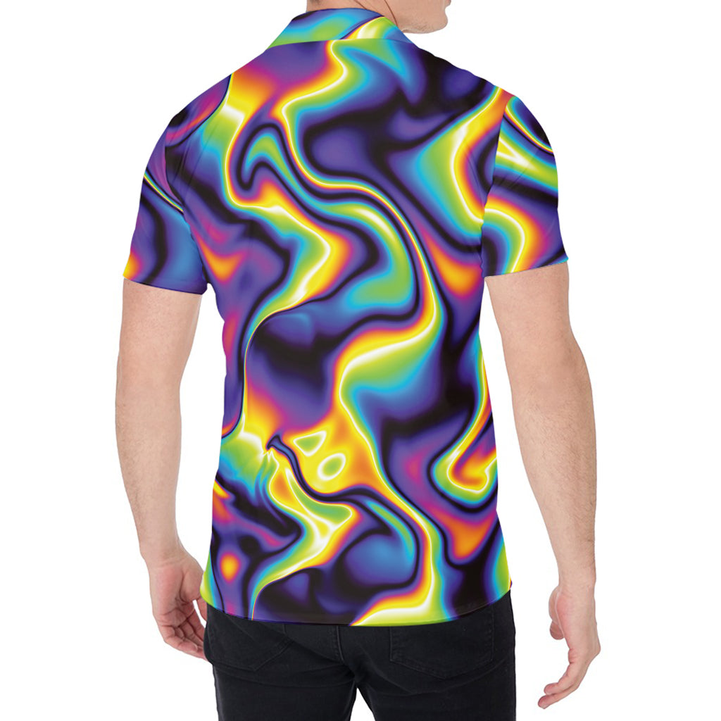 Psychedelic Wavy Print Men's Shirt