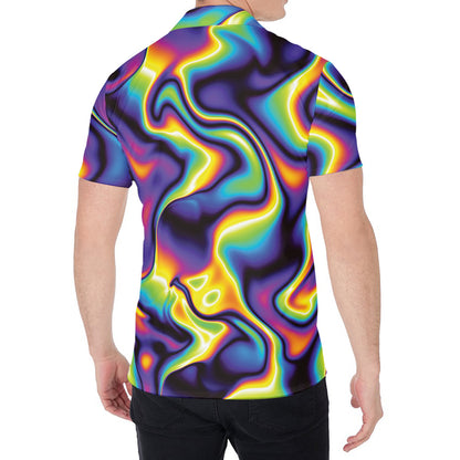 Psychedelic Wavy Print Men's Shirt