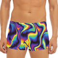 Psychedelic Wavy Print Men's Short Boxer Briefs