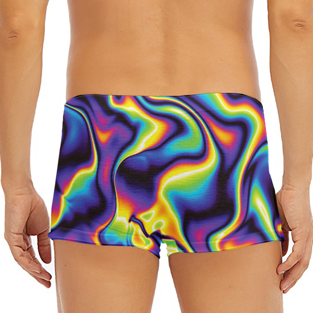 Psychedelic Wavy Print Men's Short Boxer Briefs
