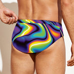 Psychedelic Wavy Print Men's Swim Briefs