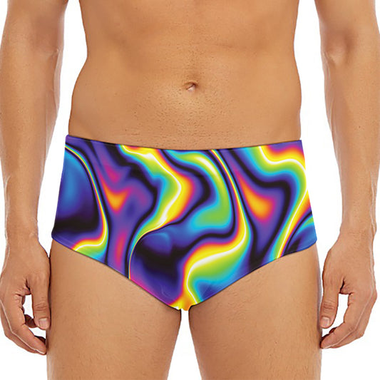 Psychedelic Wavy Print Men's Triangle Swim Briefs