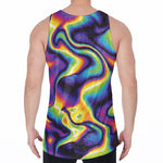 Psychedelic Wavy Print Men's Velvet Tank Top