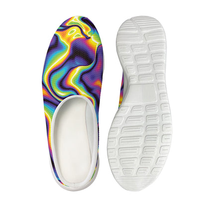 Psychedelic Wavy Print Mesh Casual Shoes