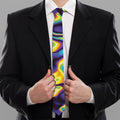 Psychedelic Wavy Print Necktie