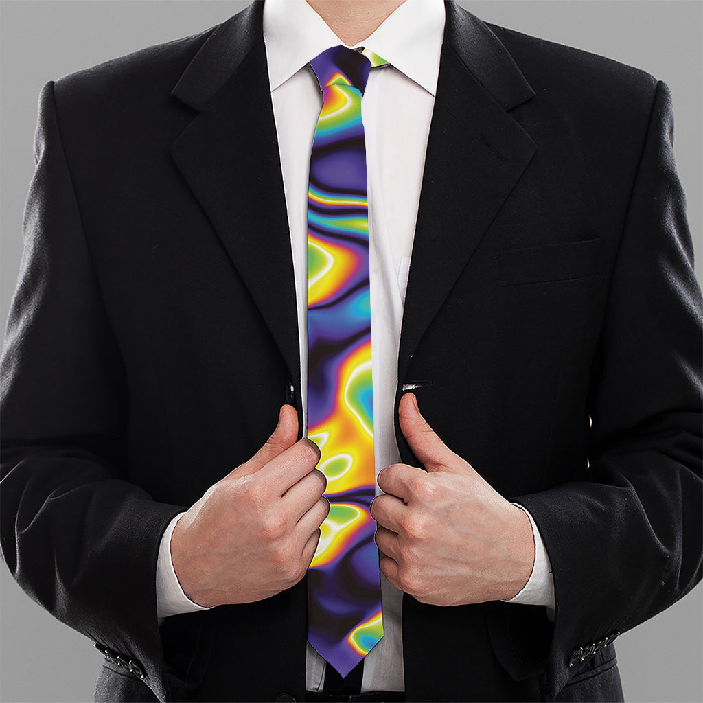 Psychedelic Wavy Print Necktie