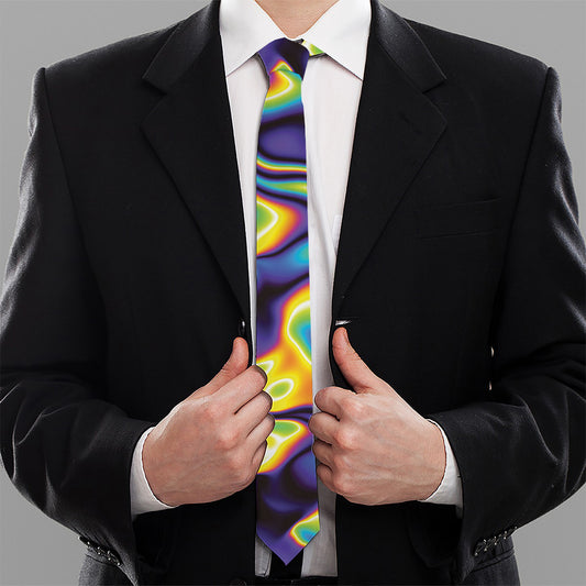 Psychedelic Wavy Print Necktie