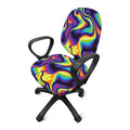Psychedelic Wavy Print Office Chair Cover