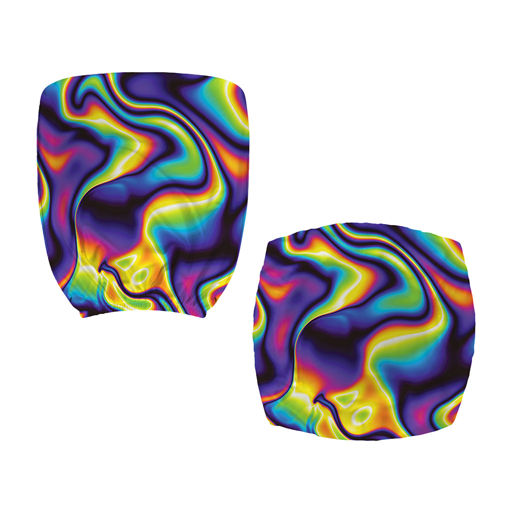 Psychedelic Wavy Print Office Chair Cover