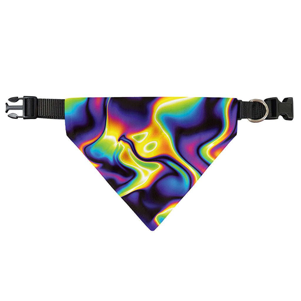Psychedelic Wavy Print Over The Collar Dog Bandana