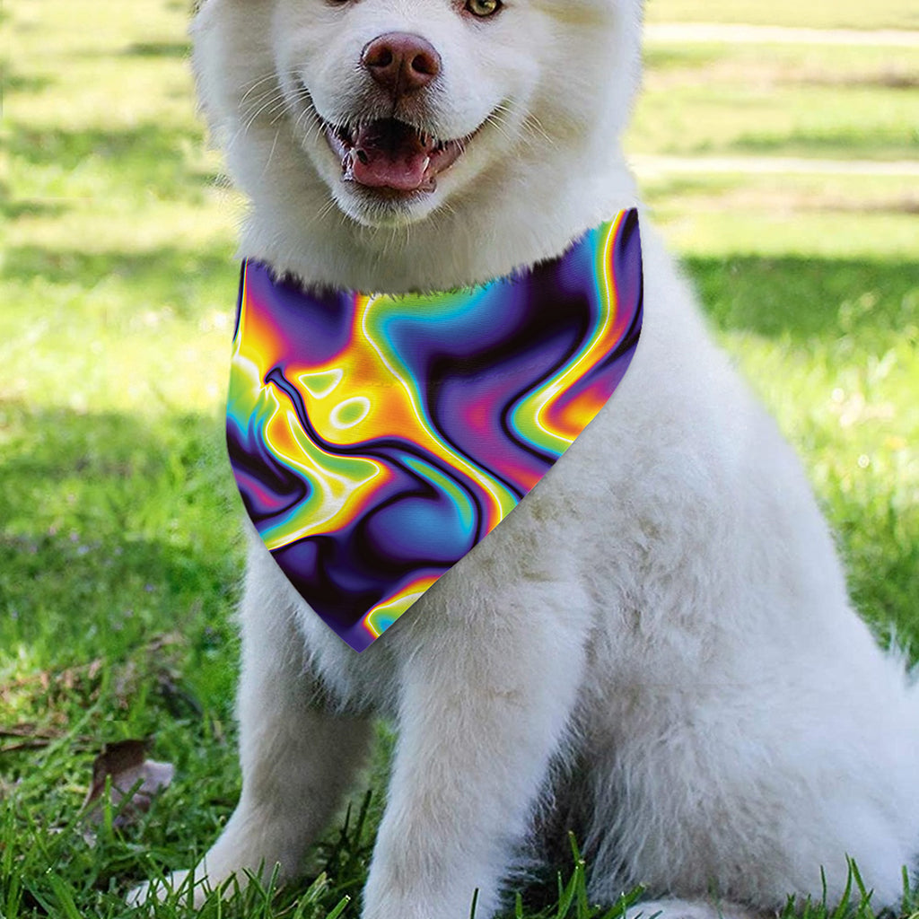 Psychedelic Wavy Print Over The Collar Dog Bandana