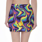 Psychedelic Wavy Print Pencil Mini Skirt