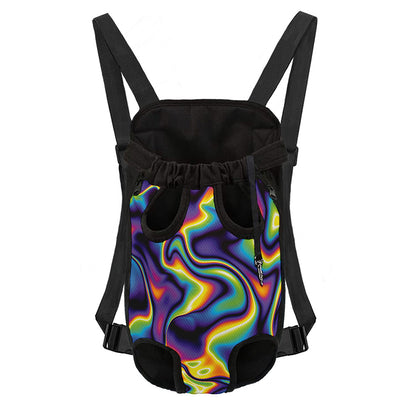 Psychedelic Wavy Print Pet Carrier Backpack