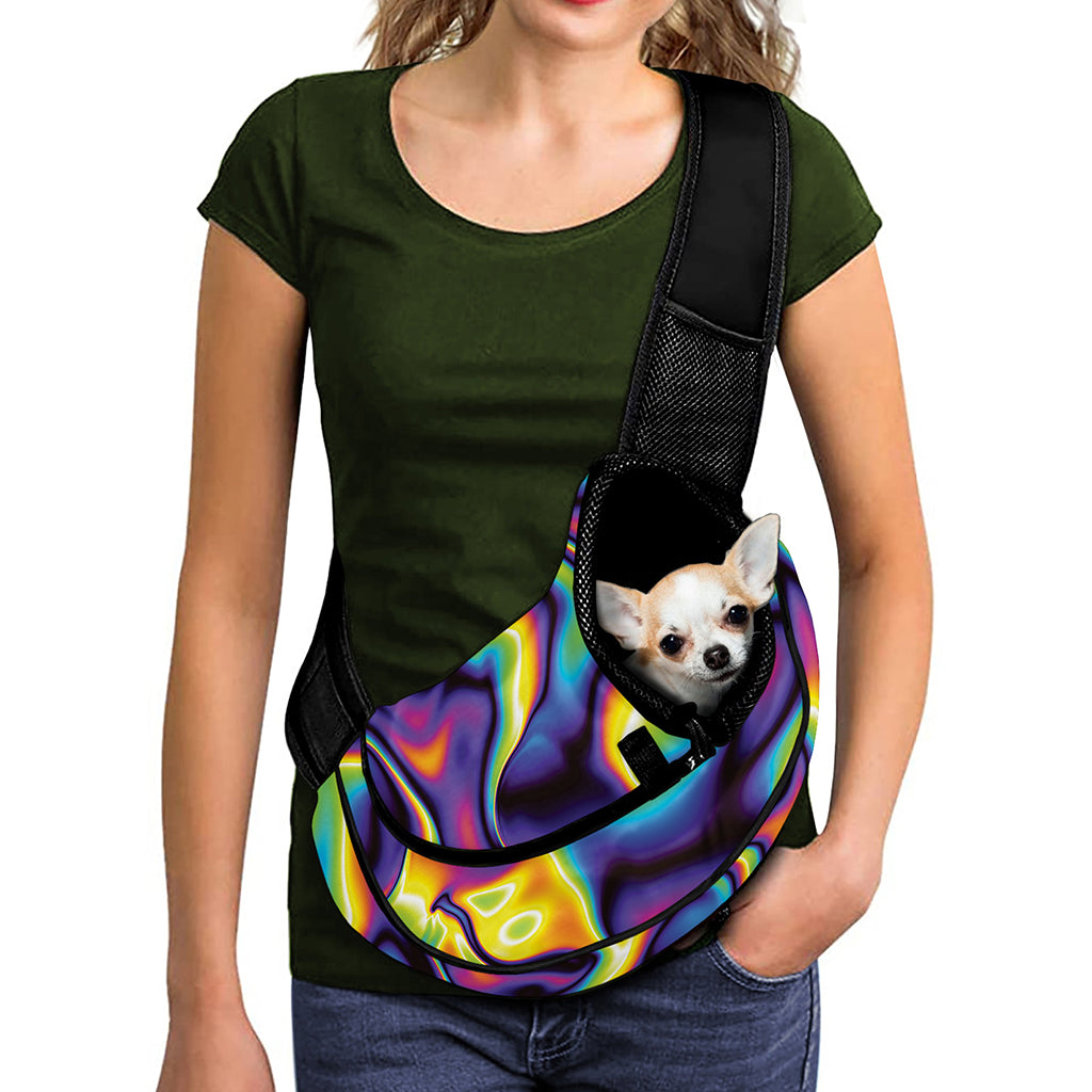 Psychedelic Wavy Print Pet Sling Carrier