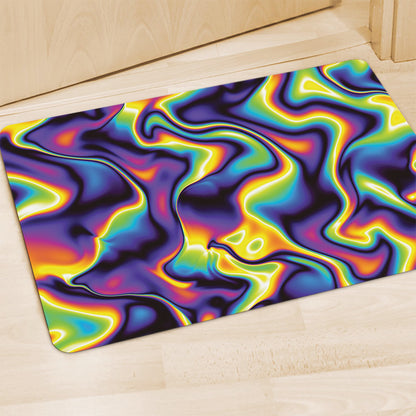 Psychedelic Wavy Print Polyester Doormat